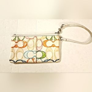 Coach Multicolor Signature Wristlet